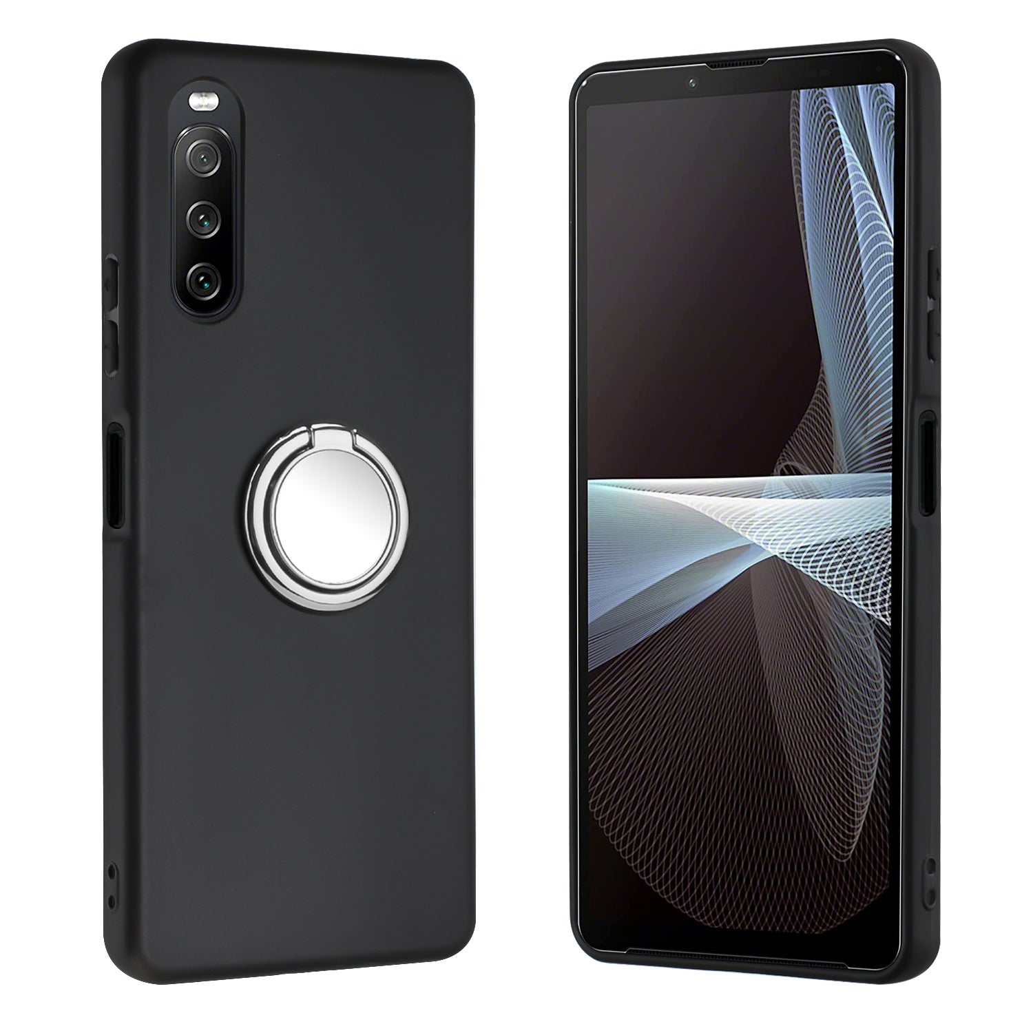 For Sony Xperia 10 VI TPU Case Ring Kickstand Matte Phone Cover Work With Magnetic Car Holder For Sony Xperia 10 VI TPU Case Ring Kickstand Matte Phone Cover Work With Magnetic Car Holder